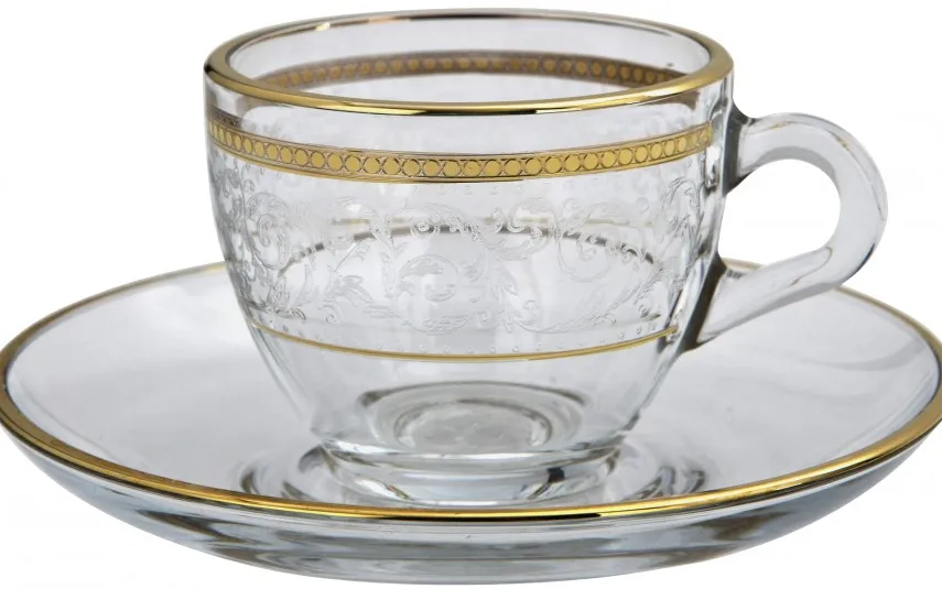 Combi dla Witeks Zestaw 6 filiżanek do espresso 60 ml + spodki Dolce Vita Gold Outlet