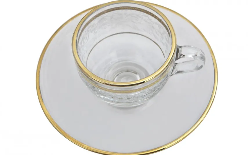 Combi dla Witeks Zestaw 6 filiżanek do espresso 60 ml + spodki Dolce Vita Gold Outlet