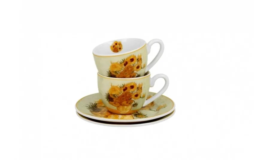Duo Zestaw 2 filiżanek do espresso 110 ml + spodki Sunflowers Clearance