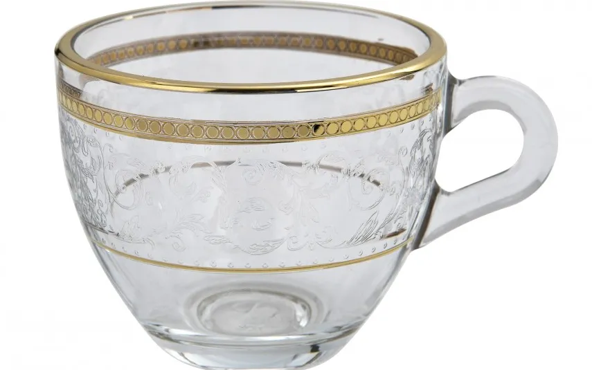 Combi dla Witeks Zestaw 2 filiżanek do espresso 60 ml + spodki Dolce Vita Gold Discount