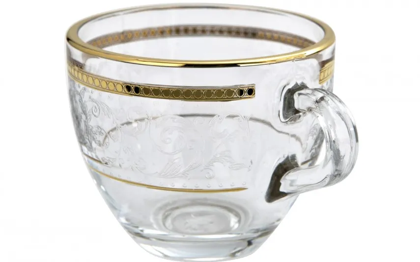 Combi dla Witeks Zestaw 2 filiżanek do espresso 60 ml + spodki Dolce Vita Gold Discount