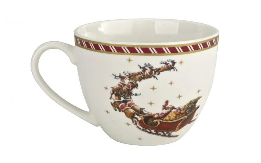 Duo Zestaw 2 Filiżanek 280ml ze spodkami SANTA ON SLEIGH Best