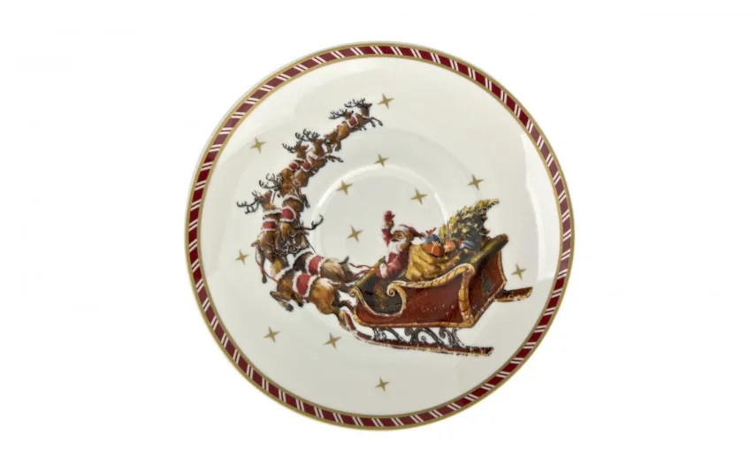 Duo Zestaw 2 Filiżanek 280ml ze spodkami SANTA ON SLEIGH Best
