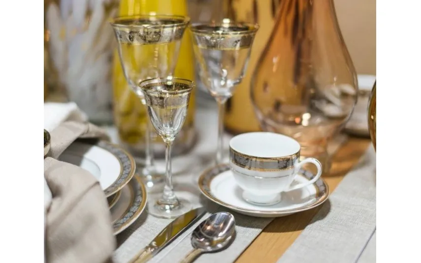Diamante Zestaw 6 Kieliszków do wina czerwonego Glitz Outlet