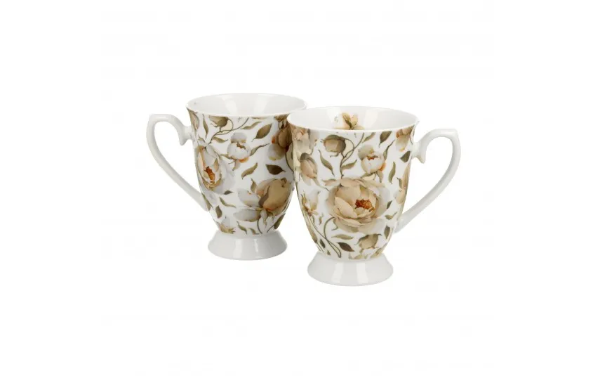 Duo Zestaw 2 kubków 300 ml Retro English Roses White Sale