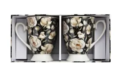 Duo Zestaw 2 kubków 300 ml Retro English Roses Black New