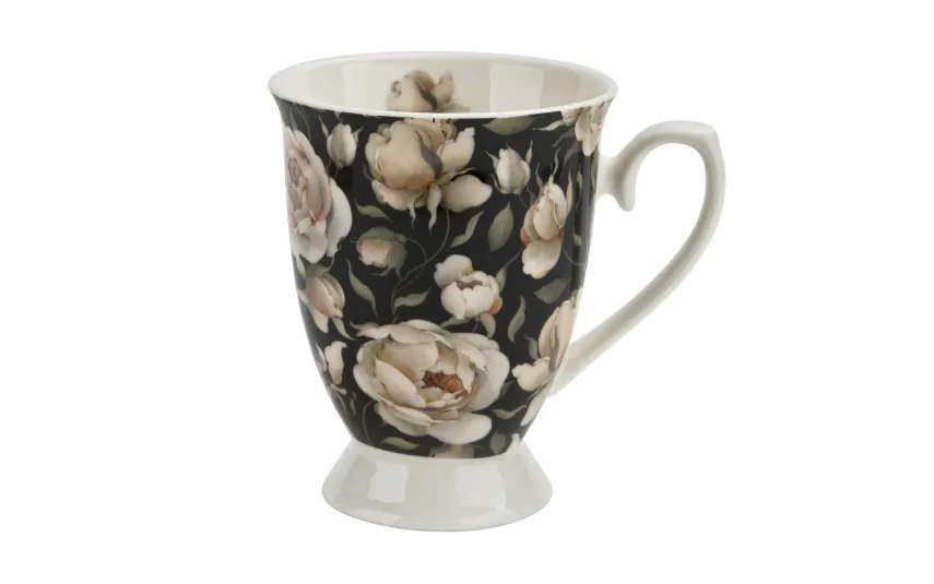 Duo Zestaw 2 kubków 300 ml Retro English Roses Black New
