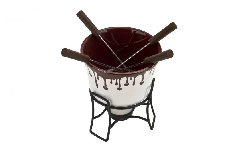 Banquet Zestaw do fondue czekoladowego + widelczyki Choco Dark Outlet