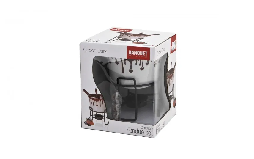 Banquet Zestaw do fondue czekoladowego + widelczyki Choco Dark Outlet