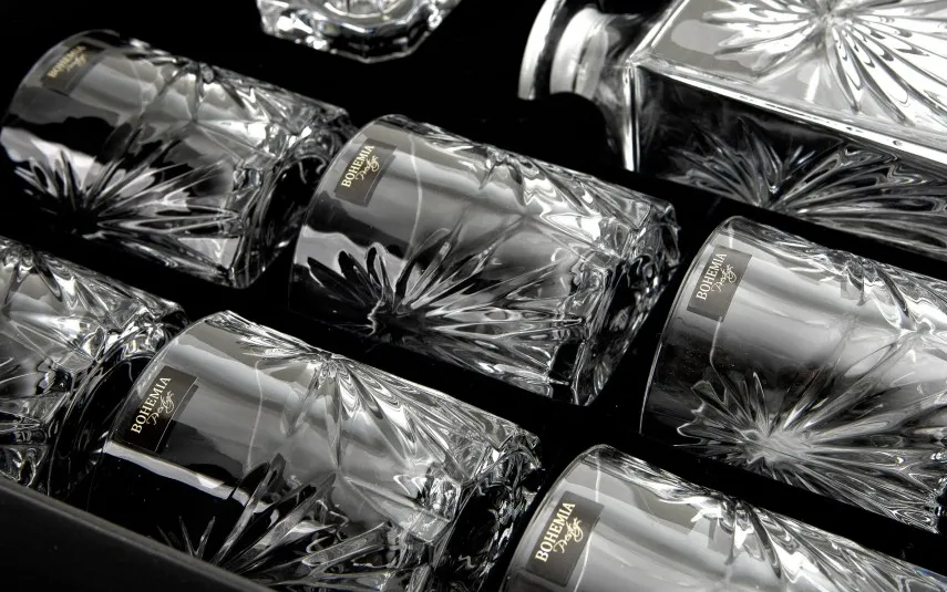 Bohemia Zestaw do whisky karafka + 6 szklanek Elegante Clearance