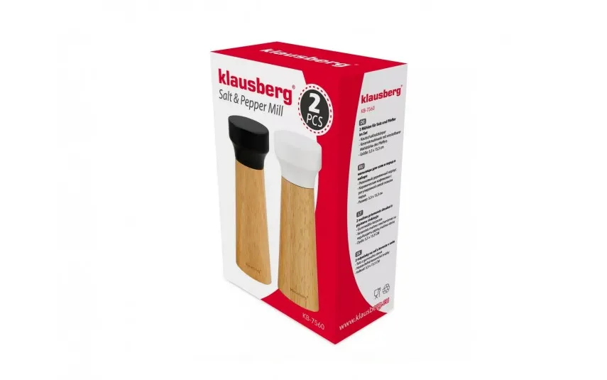 Klausberg Zestaw młynków do soli i pieprzu KB-7560 New
