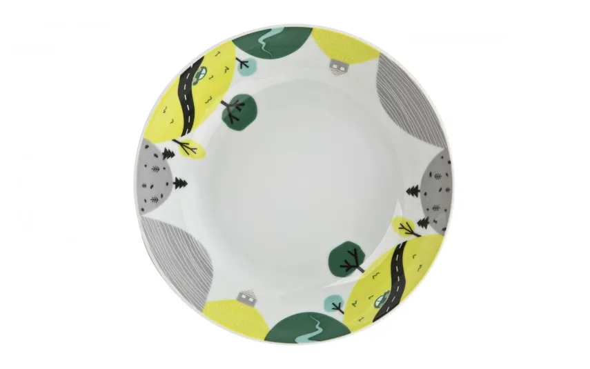 Lubiana Zestaw naczyń dla dzieci Domek misia zielony porcelanowy New