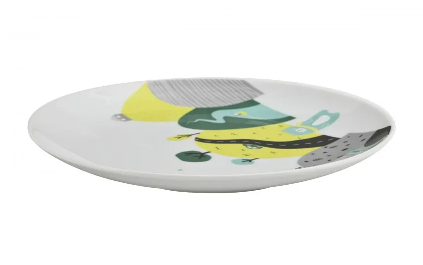 Lubiana Zestaw naczyń dla dzieci Domek misia zielony porcelanowy New