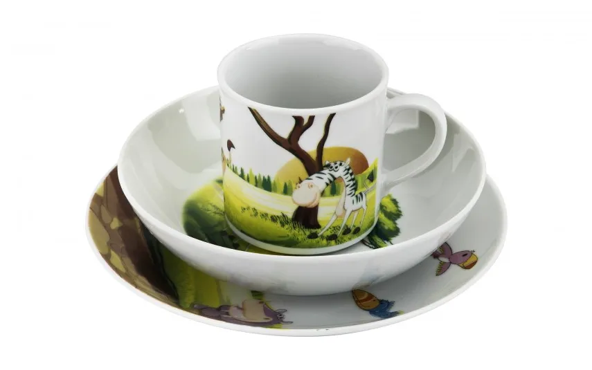 Lubiana Zestaw naczyń dla dzieci Hipopotam porcelanowy Fashion