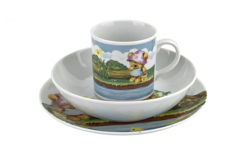 Lubiana Zestaw naczyń dla dzieci Miś dziewczynka porcelanowy Discount