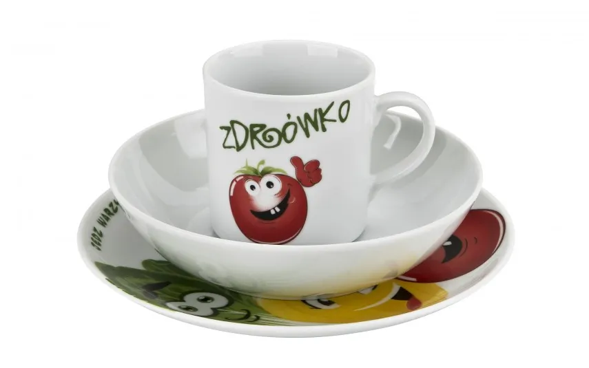 Lubiana Zestaw naczyń dla dzieci Zdrówko porcelanowy Fashion